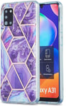 Coque Pour Samsung Galaxy A31cas D'arrièreplan Couture De Marbre Tpu Matériau Souple Antichoc Scratch Phone Case Étui Pour Samsung Galaxy A31 Mauve