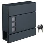 Songmics Modern Mailbox, låsbar väggmonterad postbrev, lätt att installera, Anthracite Gray