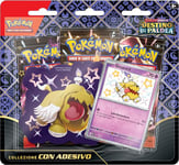 Pokémon Collection avec Autocollant (Greavard) de l'expansion Scarlatto et Violetto - Destin de Paldea Del GCC (Carte holographique et Trois enveloppes d'expansion), édition en Italien