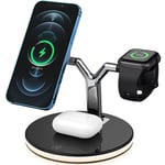 Station De Charge Magnétique Sans Fil 3 En 1 15w, Pour Magsafe Iphone 12 Pro Max, Chargeurs Pour Apple Watch Airpods Pro