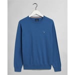 Gant Men's Cotton Wool Crew Neck Sweater (83101), Medium, Palace Blue Melange