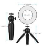 4.6/8.6 Inch 60/120 LED video Ring Light Lamp With Smartphone Holder for phone with mini tripod Stand LED Light for photography-Black