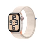 Apple Watch SE (2ᵉ génération, 2023) (40 mm GPS + Cellular) Smartwatch avec boîtier Aluminium et Boucle Sport lumière stellaire. Suivi de l’activité Physique et du Sommeil, Neutre en Carbone