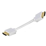 10cm SHORT HDMI CABLE MALE PLUG TO PLUG WHITE TV KODI LEAD GOLD PLATED