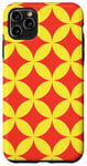 Coque pour iPhone 11 Pro Max Yellow Red Circles Ovals Curves Chinese Wave Retro Pattern