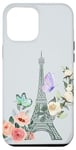 Coque pour iPhone 13 Pro Max Chic Elegant France Travel French Floral Paris Tour Eiffel