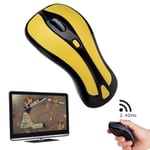 PR-01 6D Gyroscope Fly Air Mouse 2.4G USB Receiver 1600 DPI Wireless Optical Mouse for Computer PC Android Smart TV Box (Yellow + Black)