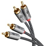 Goobay Stereo phono-kabel 3m tygklädd