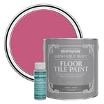 Rust-Oleum Pink Washable Matt Floor Tile Paint - Raspberry Ripple 2.5L