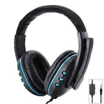 Stereo 3.5mm Wired Headphones With Mic Adjustable Over Ear Gaming Headsets Earphones Low Bass Stereo For Ps4 Xbox One Pc blue