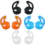 Earpods, Ear Buds Tips, 4 par ersättningstips för hörlurar till iPhone7 SE 6s iPhone 6s Plus 5s (svart/vit/blå/orange)