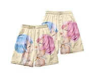 1PCS Swimming Shorts Mens Anime Ram Rem Re：Life In A Different World From Zero 3D Print Funny Hawaiian Beach Trunks Surf Gym With Pockets For Summer Beach Holiday L