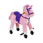 Rocking Horse Little Baby Plush Toy Wooden Style Ride on Rocker Sound Kids Gift