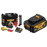 DeWalt - Laser Multilignes 3x360° 12V Li-Ion 2Ah - Niveau Laser Autonivelant 4° sans Fil avec Faisceaux Rouges & Batterie XR 18V 4 Ah Li-Ion - DCB182-XJ - Compatible Avec Tous Les Outils XR 18V