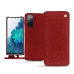 Housse cuir Samsung Galaxy S20 FE - Rabat vertical - Rouge - Cuir grainé - Neuf