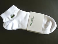 3 Pairs : UK 5-8 , 39/42 LACOSTE White Short SPORTS SOCKS RA1163 LacBox2