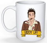 Cosmo Kramer Mug (Jerry Seinfeld, Elaine Benes, George Costanza, Larry David, Curb Your Enthusiasm), 11oz Ceramic Coffee Novelty Mug/Cup, Gift-wrap Available