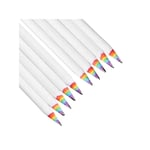 10x Blyertspennor med Regnbågsfärger - Vit