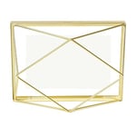Umbra Prisma Picture Frame, 4 x 6 Photo Display for Desk or Wall, Matt Brass