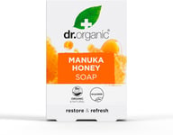 Dr Organic Manuka Honey Soap Bar, Restoring, Dry Skin, Mens, Womens, Natural, Ve