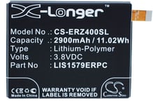 Kompatibelt med Sony Ericsson Xperia Z4v LTE, 3.8V, 2900 mAh