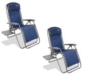 Quest Ragley Pro Relax Stepless Recliner Chair & Side Table X2 (PAIR)