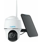 Caméra de Surveillance sur Batterie 2K 4MP ptz avec Smart Détection, Pan à 355° & Tilt à 140°, WiFi Bi-Bande, Argus pt Pro+ Panneau Solaire - Reolink