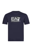 T-Shirt Tops T-shirts Short-sleeved Navy EA7