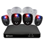 Swann Security 4K Enforcer CCTV System, 2 TB DVR-5680 and 4 x PRO-4KRL Enforcer Bullet Analogue CCTV Cameras, Works with Google Assistant and Alexa