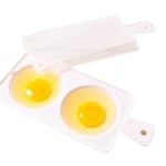 rongweiwang Plastic Egg Cooker Microwave Egg Boiler 2 Eggs Poached Egg Cooker Cooking Tools