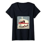 Womens Funny Ice Cream Truck for Childhood memory in Summer V-Neck T-Shirt