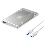 SABRENT Boitier Externe pour Disque Dur SATA 2,5" Pouces, 9,5 ou 7mm Adaptateur SSD/HDD vers USB 3.2, Aluminium Station d'accueil du Disque Dur, sans Outils, Supporte UASP, câble USB Inclus (EC-UM30)