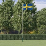 vidaXL Vidaxl Sveriges Flagga Med Flaggstång 6,23 M Aluminium