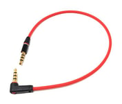 SYSTEM-S 4-Pin 3.5 mm Jack Angled Headset Stereo Aux Cable Extension 30 cm