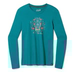 Smartwool Womens Floral Tundra Graphic L/S Tee (Grön (EMERALD GREEN) Large)