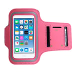 Armband Running Exercise Gym Sportband Sweat Proof Case Slots Key Holder For Apple iPod Touch 7th 6th 5th Genration (Pink)
