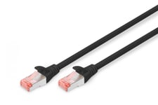 CAT 6 S-FTP patch cord, Cu, LSZH AWG 27/7, length 0.5 m, color black