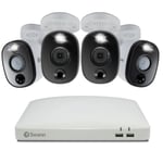 Swann 8MP/4K 4 Channel DVR Security System: DVR-5680 with 1TB HDD & 4 x PRO-4KWLB Bullet Camera