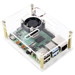 Renkforce RBP-PLC100 Boîtier pour ordinateur monocarte Convient pour (kits de développement): Raspberry Pi, Banana Pi, Rock Pi avec refroidisseur actif