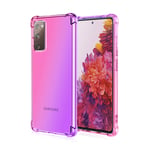 NEINEI Case for Xiaomi Poco M3 Pro 4G/5G,Transparent Ultra Slim Gradient Color Phone Case,Soft TPU Silicone Bumper Shockproof Case,4 Reinforced Corners Protection Cover,Pink Purple