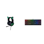 Razer Kraken Kitty Edition - Gaming Headset, Black & BlackWidow V3 (Green Switch) - Mechanical Gaming Keyboard, UK Layout | Black