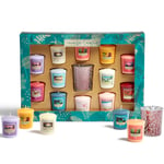 Yankee Candle Gift Set | 12 Scented Votive Candles & 1 Votive Candle Holder | The Last Paradise Collection | Ideal for Mother's Day