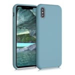 kwmobile TPU Silicone Case Compatible with Apple iPhone X - Case Slim Phone Cover with Soft Finish - Stone Blue