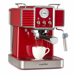Retro Coffee Machine Espresso Maker Filter Milk Frother 20 Bar 1350 W 1.5 L Red