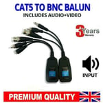 CCTV CAMERA VIDEO + AUDIO BALUN DC JACK UTC RJ45 BNC CAT5 COAX CABLE DVR MONITOR