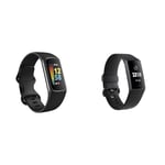Fitbit Charge 5 Activity Tracker with 6-months Premium Membership Included & Charge 3 Advanced Fitness Tracker with Heart Rate, Swim Tracking & 7 Day Battery - Graphite/Black