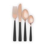 Tower T859015BLK Cavaletto Stainless Steel 16 Piece Cutlery Set, Black & Rose Gold