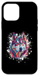 Coque pour iPhone 12 mini Tête de chien husky | Œuvre d'art portrait animal coloré