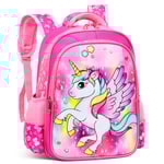 Barn Unicorn Ryggsäck Kindergarten Bokväska Rucksacka - spot sales Rose red