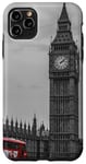 Coque pour iPhone 11 Pro Max Londres rétro noir et blanc avec Big Ben, horizon de Londres